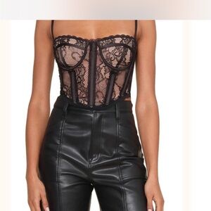*NEW* Black Lace Lined Bustier Top